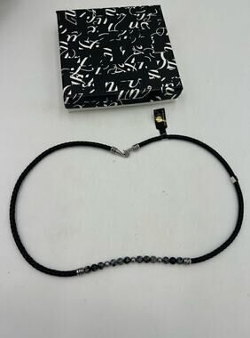 Unisex Jean-Claude, Pearl, embellished leather necklace